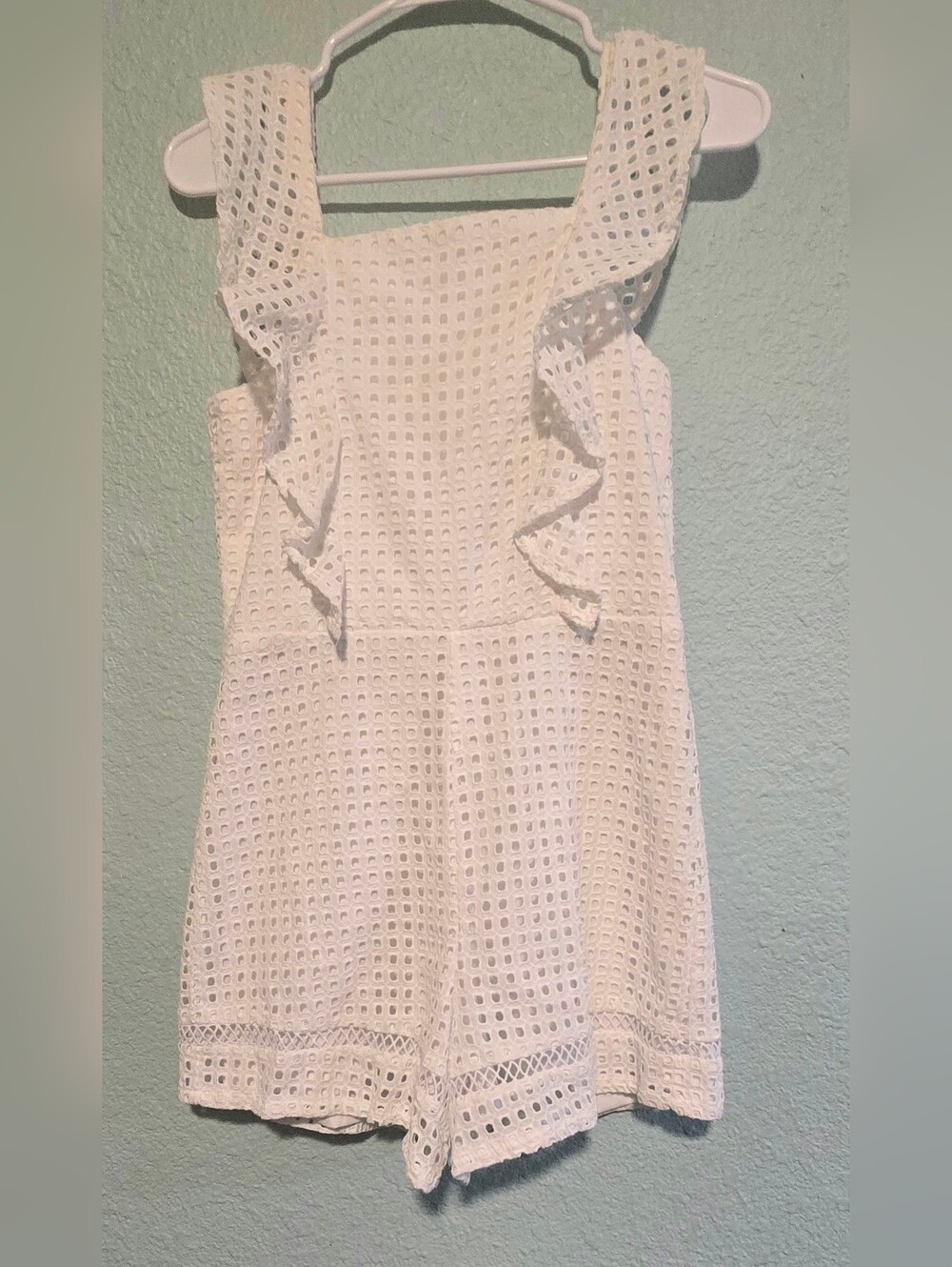 GB girls White Eyelet Ruffle Romper